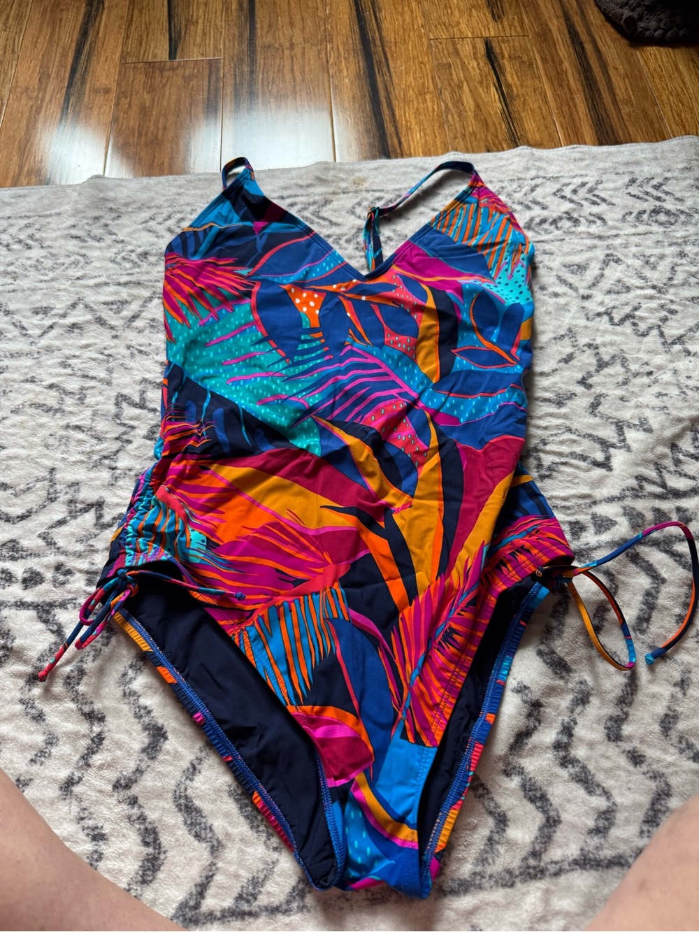 Skinnydippers Tropical V-Neck One-Piece Swimsuit - Multicolor